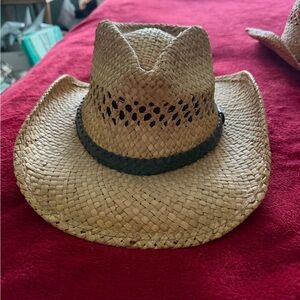 2 Stylish Straw Cowboy Hats and Straw Fedora